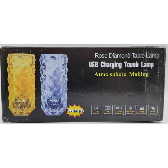 Crystal Diamond Rose Table Lamp, 16 Colors USB Charging Touch Lamp - Picture 10 of 13